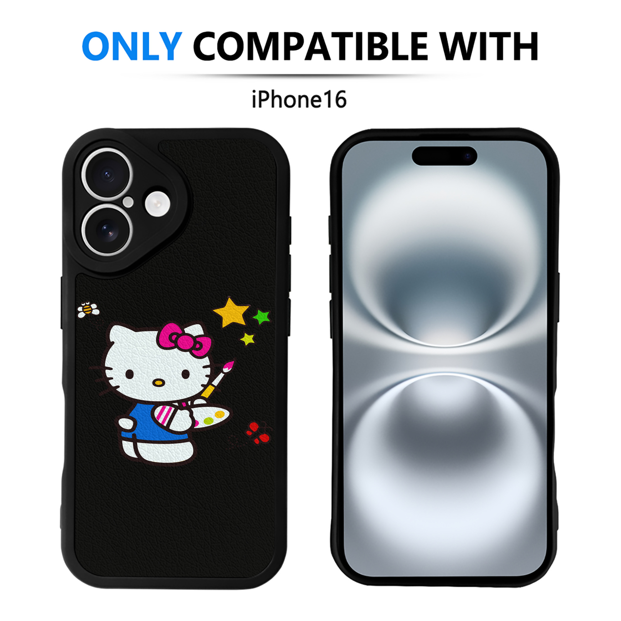（画像用） Hello Kitty ハローキティ 【iPhone 16シリーズ対応】シリコンスマホケース（レザー調） 材質：シリコン